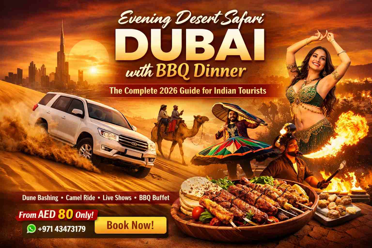 Evening desert safari dubai with bbq dinner